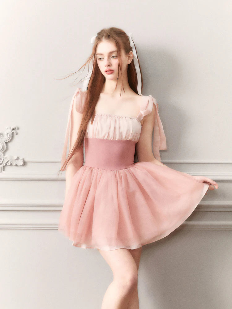 Fluffily Princess Lace Ribbon Ciffon Doll One-Piece