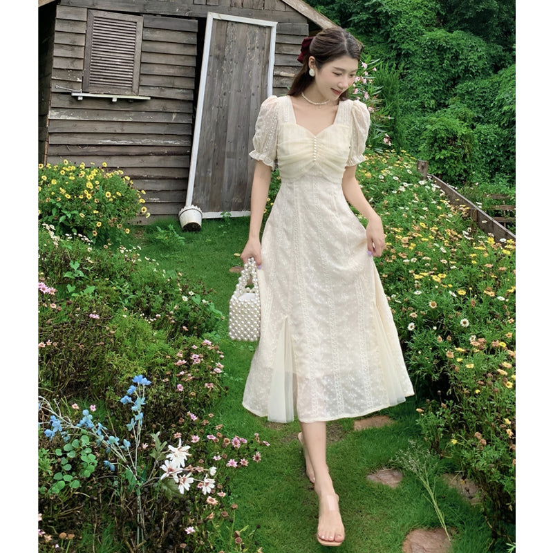 Tea break French-style dress, chic dress, vintage gentle, sweet and salty, suitable for fairy and chic styles.