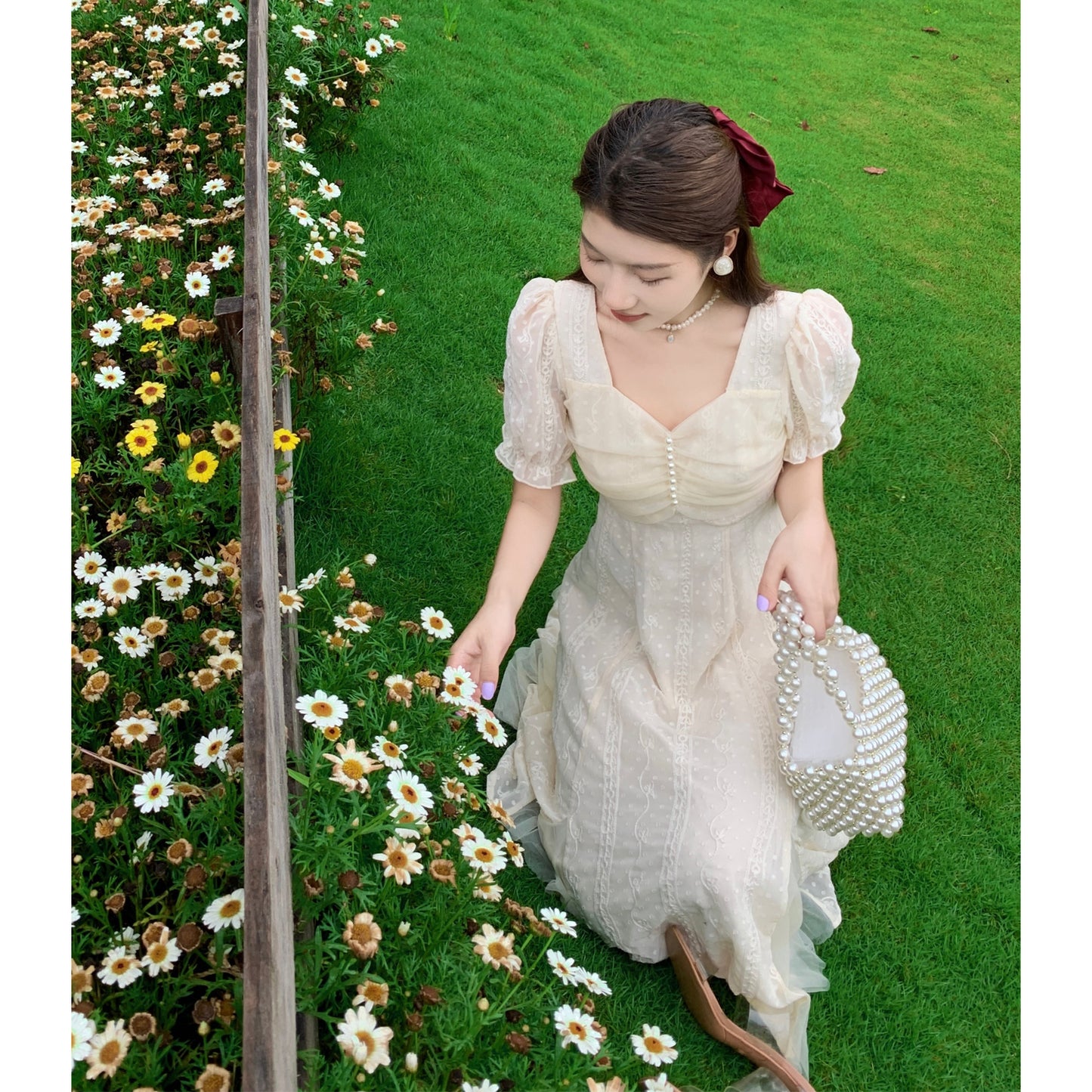 Tea break French-style dress, chic dress, vintage gentle, sweet and salty, suitable for fairy and chic styles.