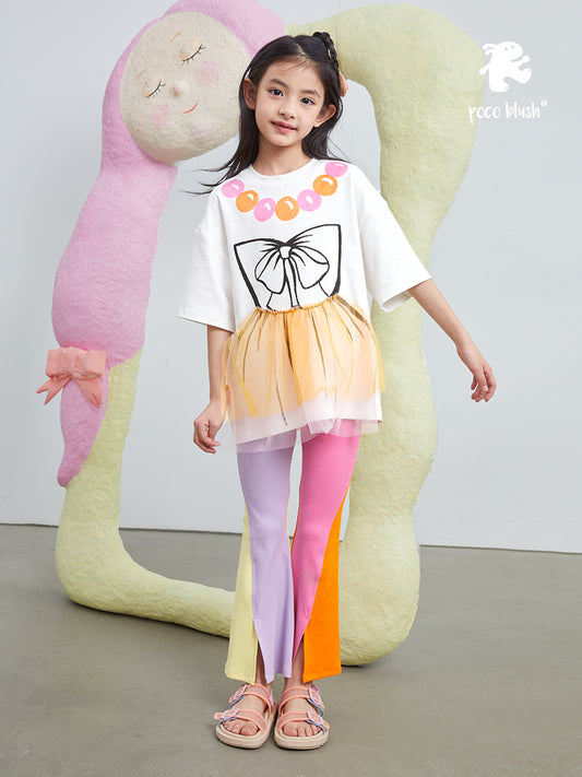 pocoblush Original Design Four-Color Spiral Flared Pants for Girls Spring/Summer Thin Pants 2024 New Color Collision