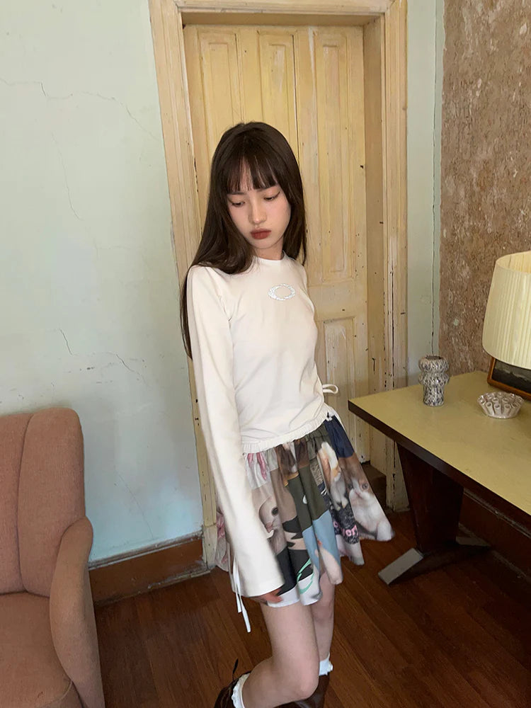 Animal Picture Nichi Flare Mini-Skirt