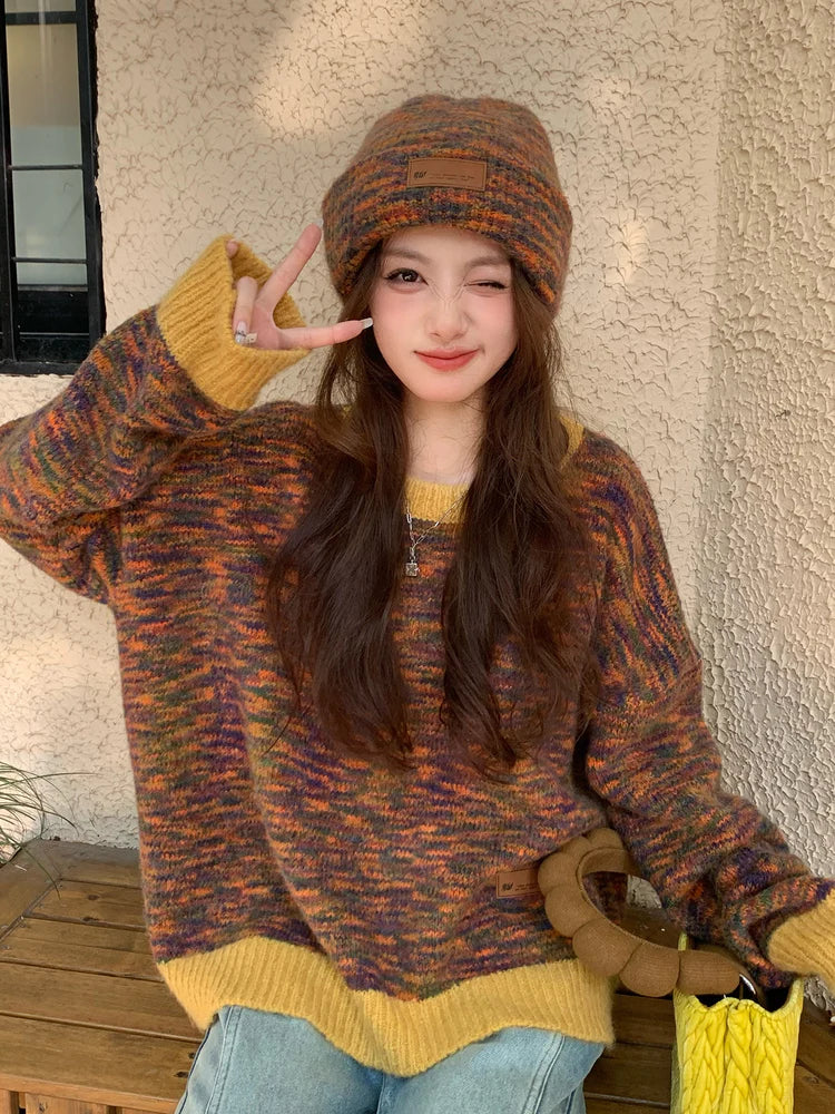 Colorful Casual Muffler & Knit-Hat