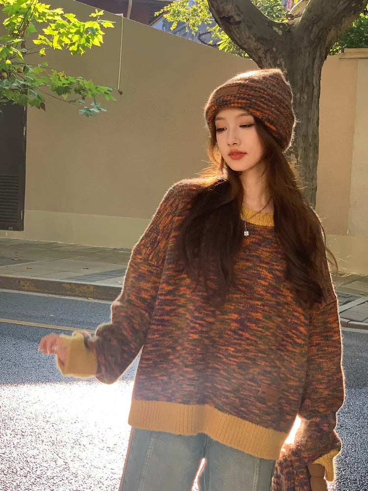 Colorful Casual Muffler & Knit-Hat