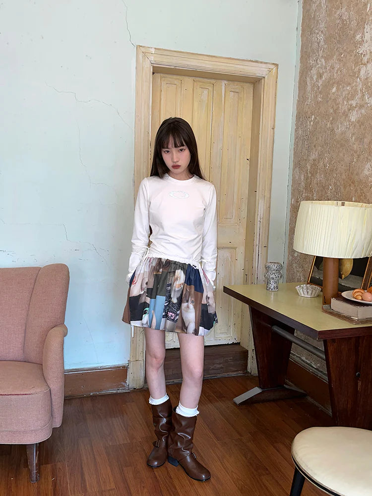 Animal Picture Nichi Flare Mini-Skirt