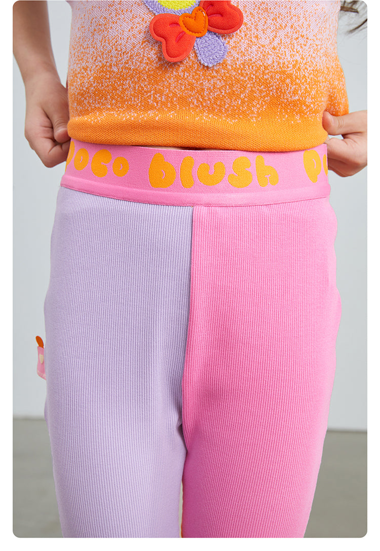 pocoblush Original Design Four-Color Spiral Flared Pants for Girls Spring/Summer Thin Pants 2024 New Color Collision