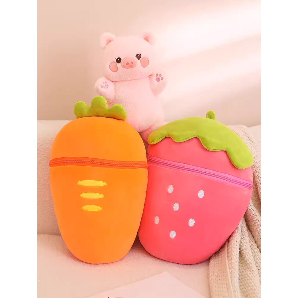 Strawberry Bunny Plush Doll -Carrot Pillow -Plush Doll for Girls #PN5003