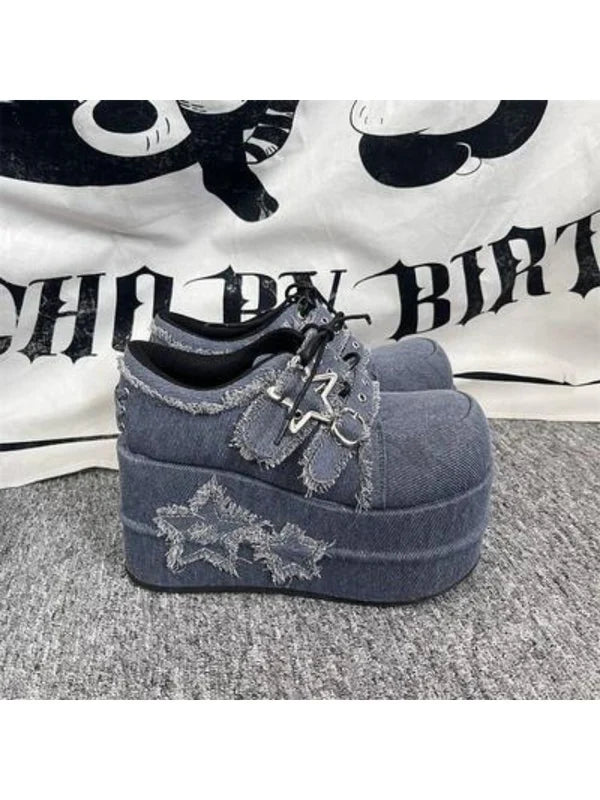 Original Star Denim Platform Shoes