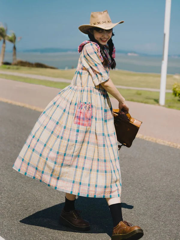 Loose Short-Sleeved Shirt Dress