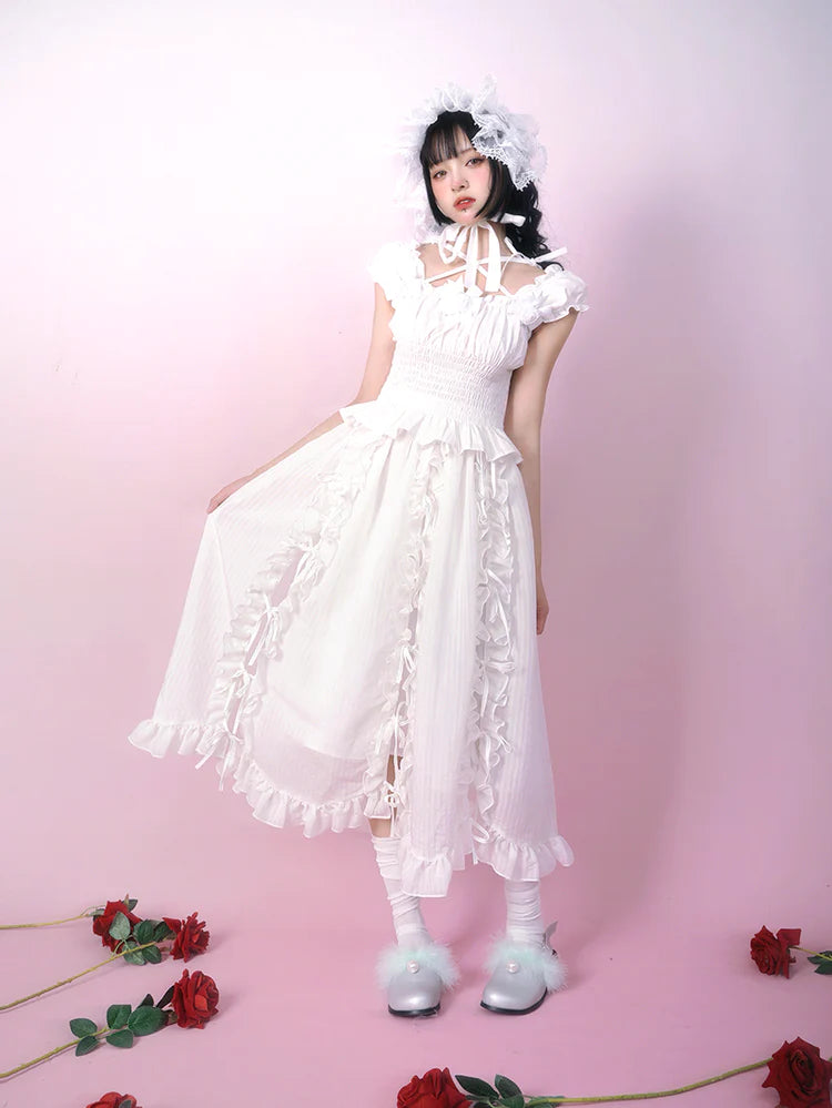 Lolita Frill Ribbon Long Skirt