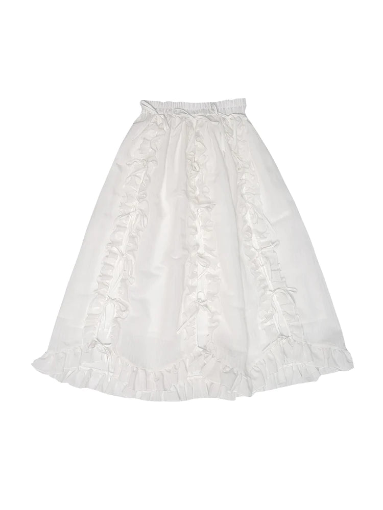 Lolita Frill Ribbon Long Skirt