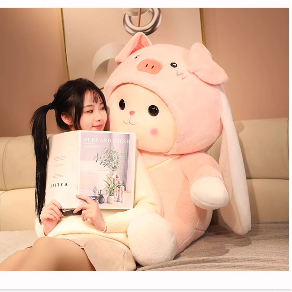 imKawaii Kawaii Adorable Bunny Plush Toy, Huggable Pillow, Soft Stuffed Animal, Girl's Bed Sleeping Support, Doll, Birthday Gift for Girls. PN5005