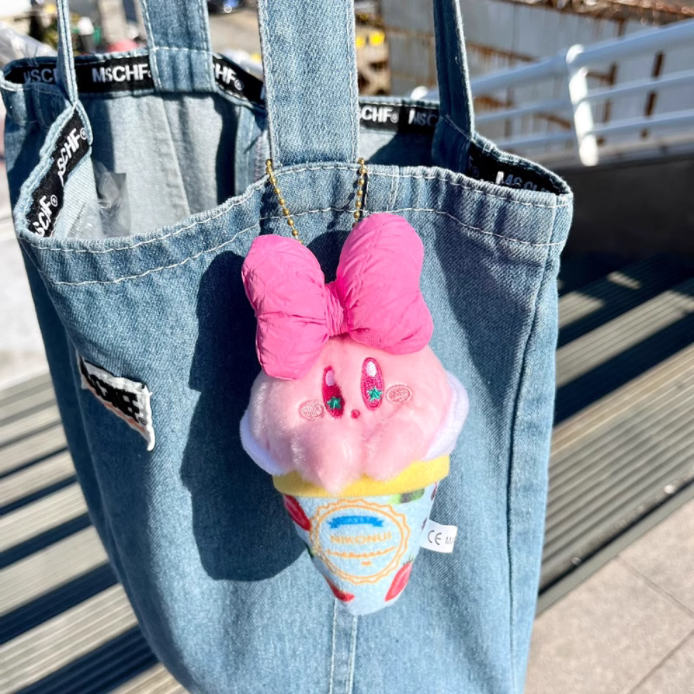 Kawaii Ice Cream Plush Pendant Keychain, Festive Small Gift, Ice Cream Bag Charm, Hanging Decoration #PN5004