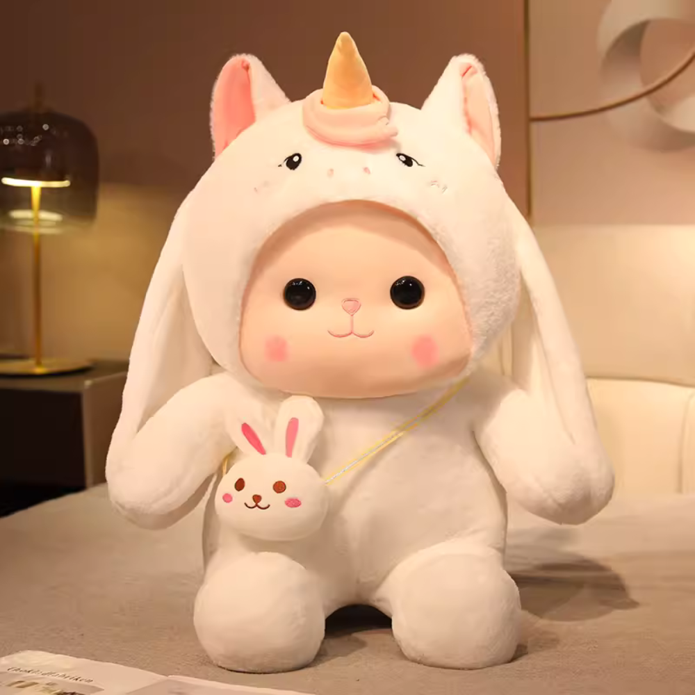 imKawaii Kawaii Adorable Bunny Plush Toy, Huggable Pillow, Soft Stuffed Animal, Girl's Bed Sleeping Support, Doll, Birthday Gift for Girls. PN5005