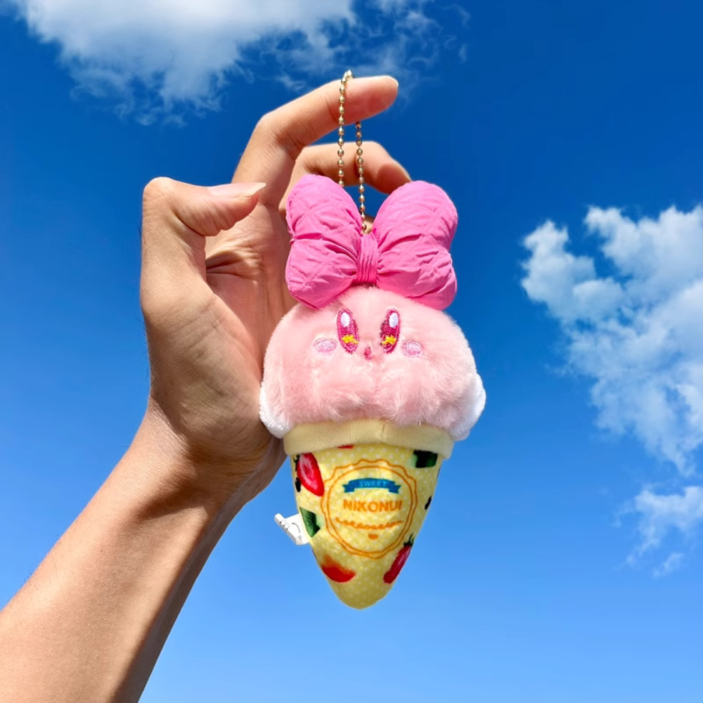 Kawaii Ice Cream Plush Pendant Keychain, Festive Small Gift, Ice Cream Bag Charm, Hanging Decoration #PN5004