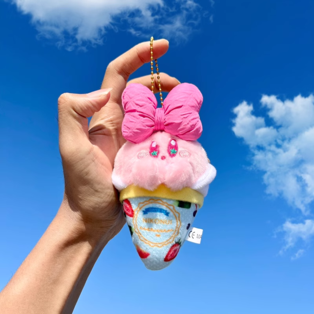 Kawaii Ice Cream Plush Pendant Keychain, Festive Small Gift, Ice Cream Bag Charm, Hanging Decoration #PN5004