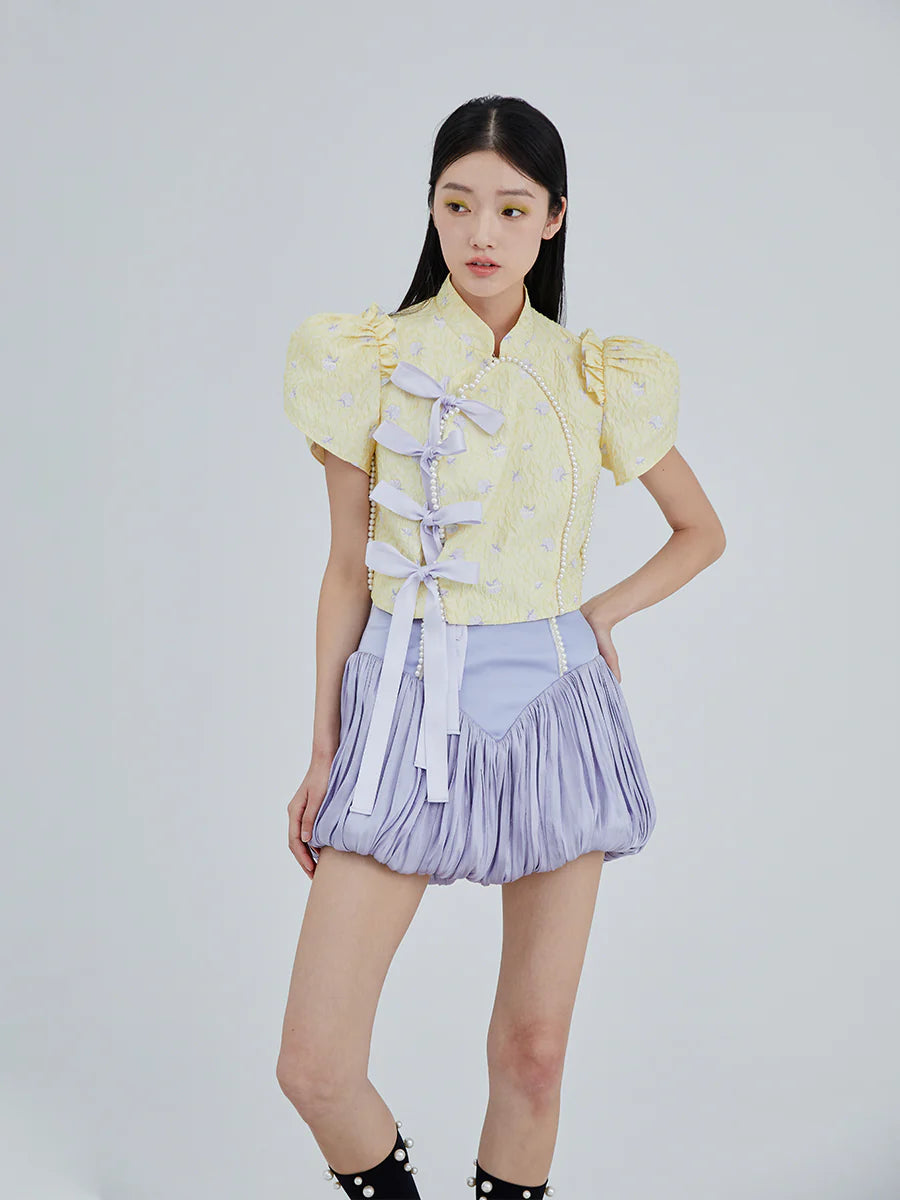 New Chinese Blouse Bow Tie- Outfit Inspo