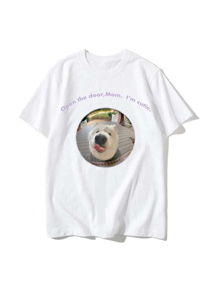 Dog Loose Animal Casual T-Shirt- Simple Outfits