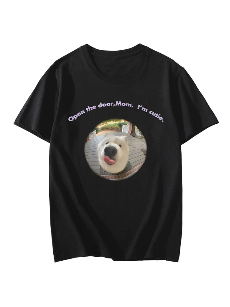 Dog Loose Animal Casual T-Shirt- Simple Outfits