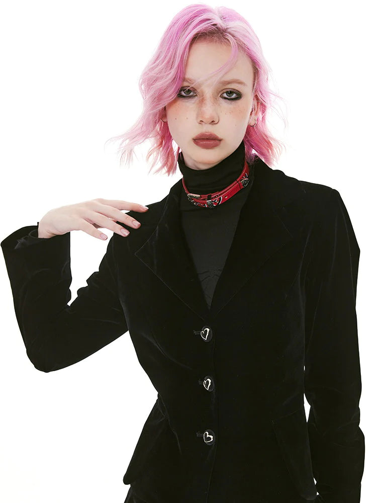 Leather Logo Punk Choker- Outfits Aesthetic