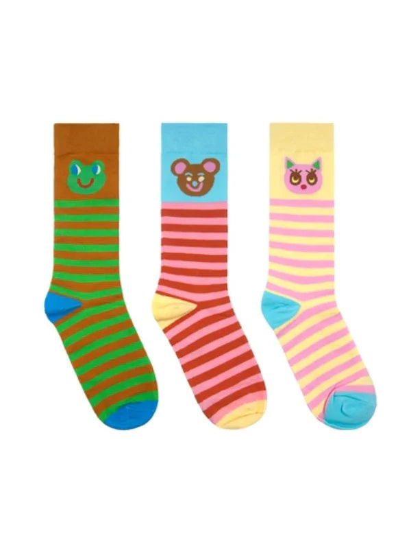 Colorful Stripes Cute Color Clash Skinny Cotton Socks