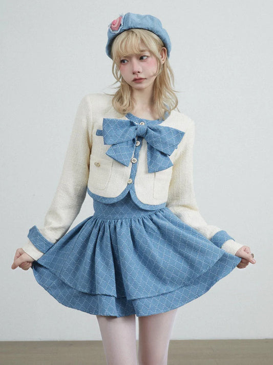 Bow Short Jacket & Cake Skirt