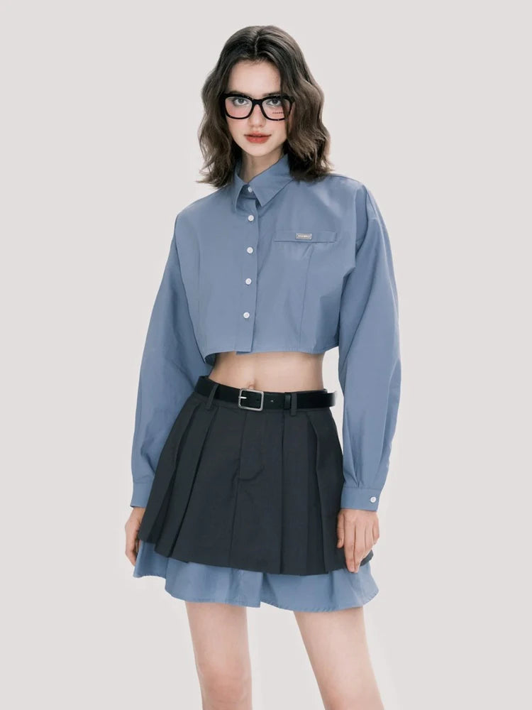 College Mature Cropped Shirt & Skirt