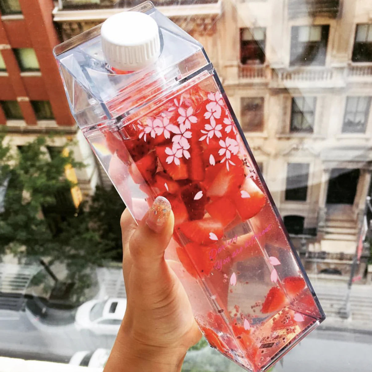 Kawaii Strawberry And Heart Water Cups