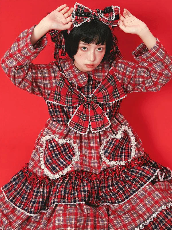 Lolita Cute Niche Plaid Dress Skirt