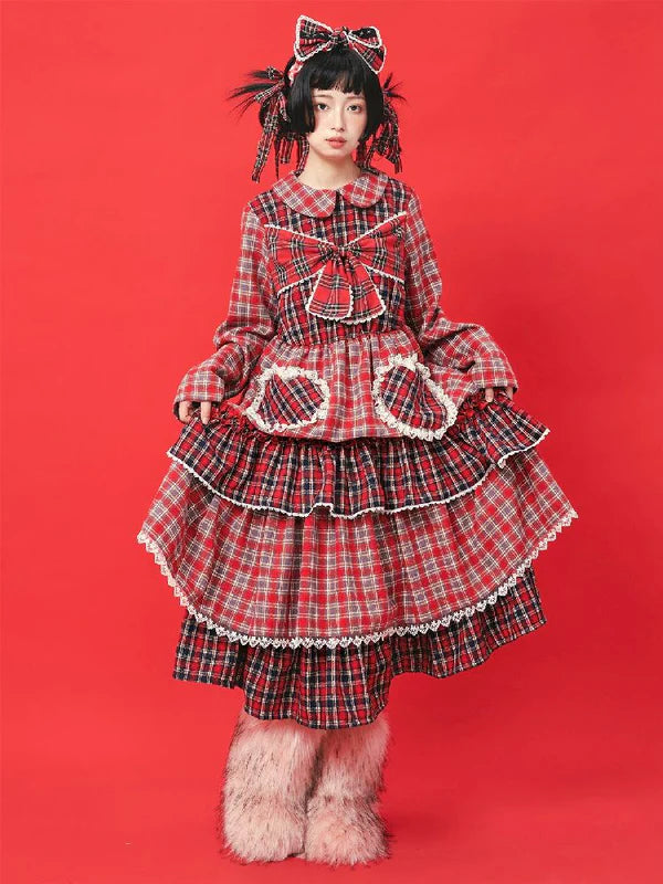 Lolita Cute Niche Plaid Dress Skirt