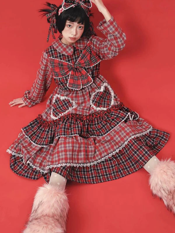 Lolita Cute Niche Plaid Dress Skirt