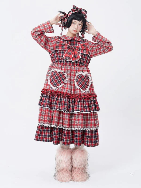 Lolita Cute Niche Plaid Dress Skirt