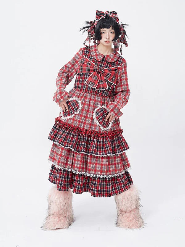 Lolita Cute Niche Plaid Dress Skirt