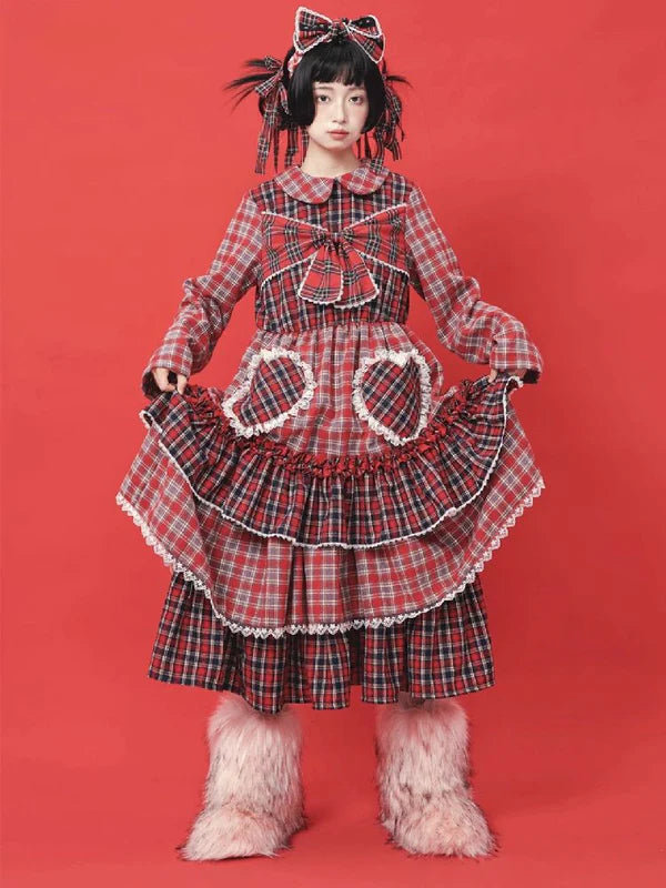 Lolita Cute Niche Plaid Dress Skirt