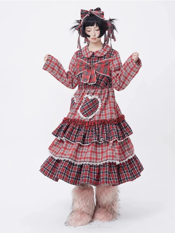 Lolita Cute Niche Plaid Dress Skirt