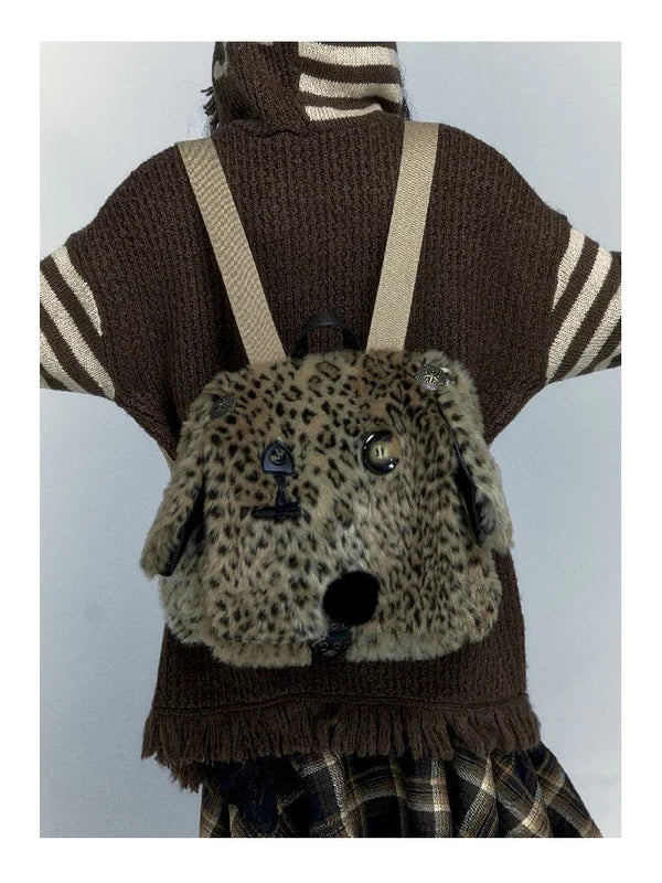 Leopard Print Puppy Shoulder Bag