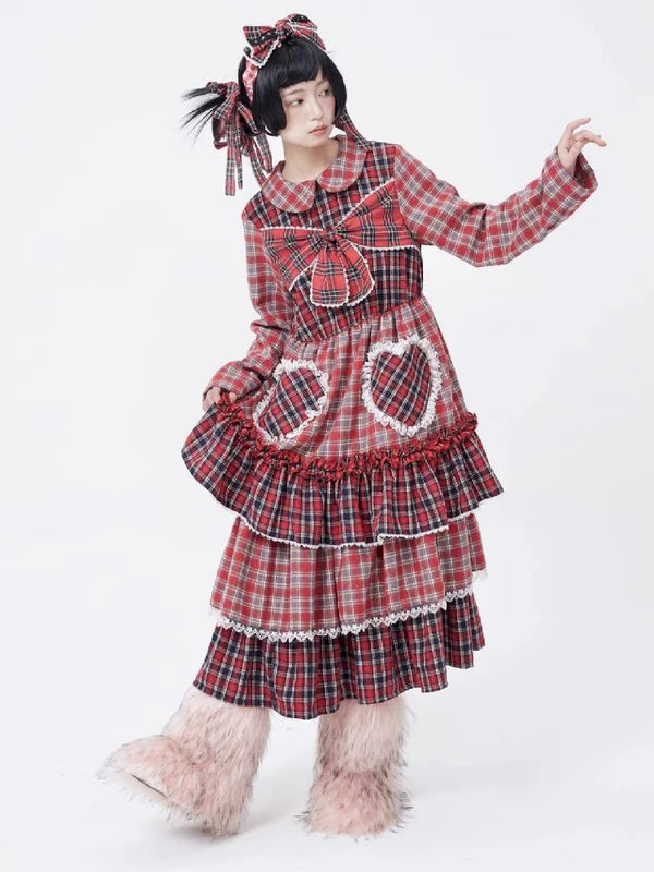 Lolita Cute Niche Plaid Dress Skirt