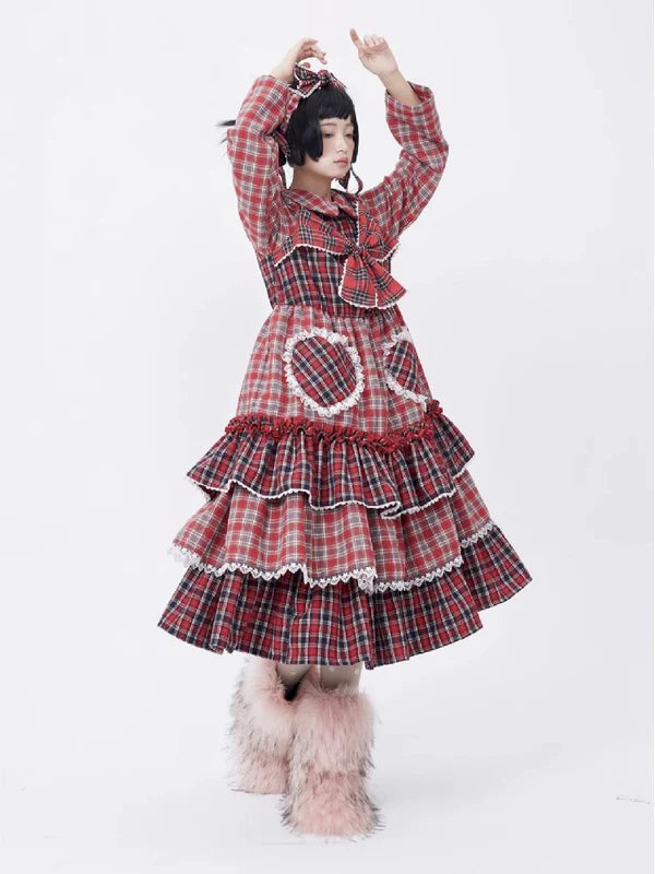 Lolita Cute Niche Plaid Dress Skirt