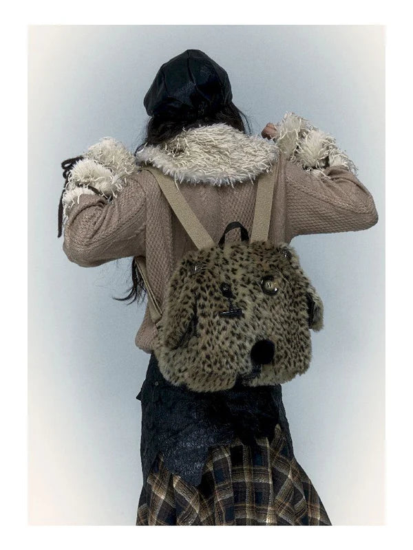 Leopard Print Puppy Shoulder Bag