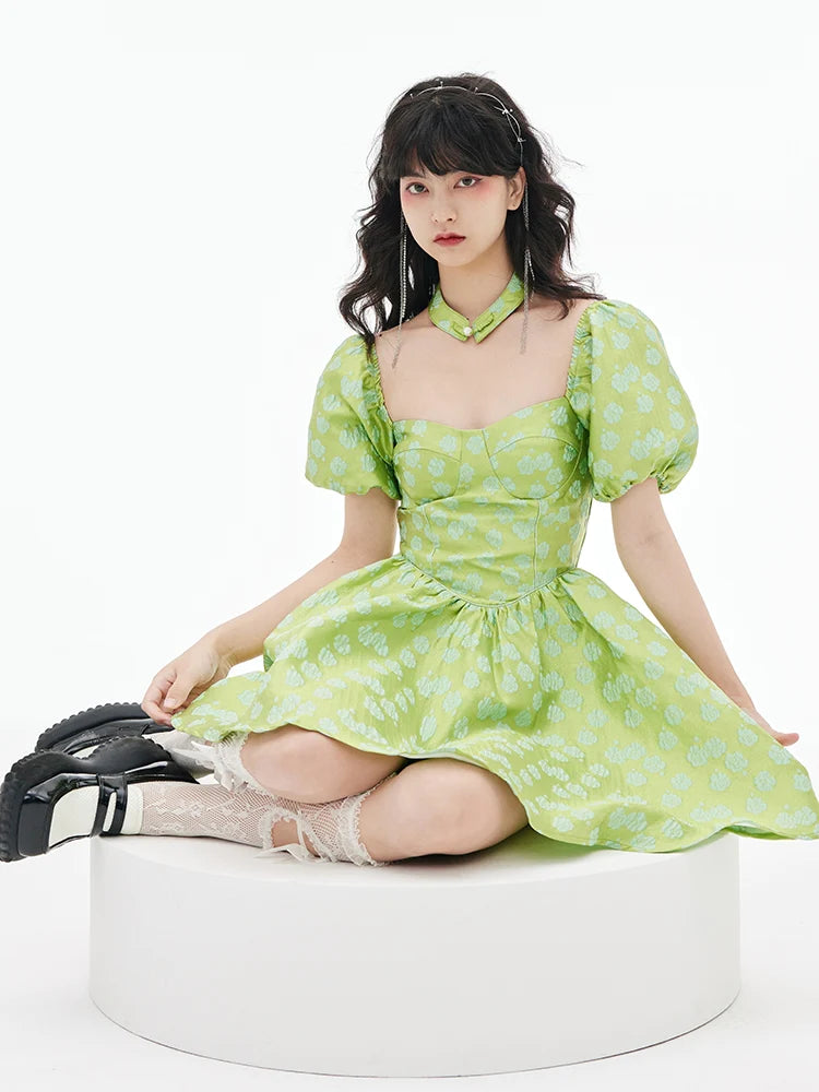 Removable Cheongsam Collar Square Neck Princess Dress Dress- Dream Outfits