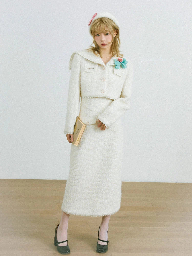 Wool Fragrance Short Jacket & Skirt