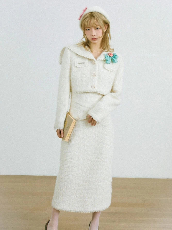 Wool Fragrance Short Jacket & Skirt