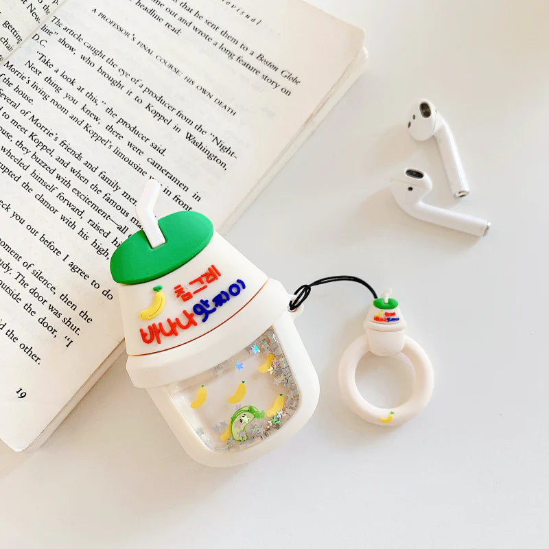 Quicksand Bubble Tea Bottle Airpods Case For iPhone