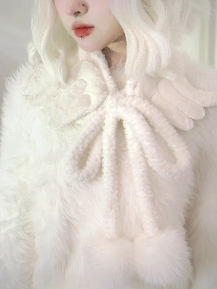 Plush Angel Wings Neck Scarf