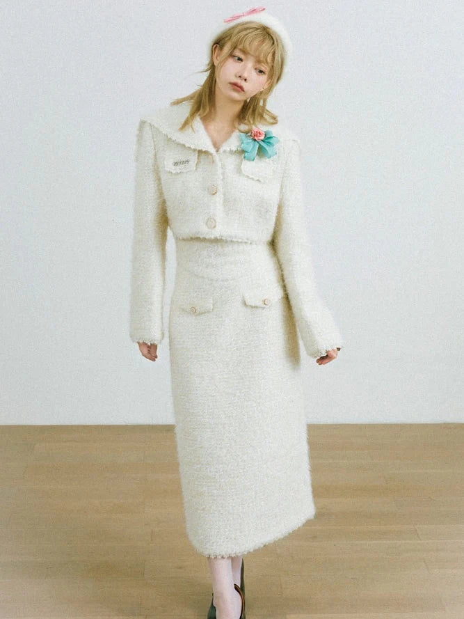 Wool Fragrance Short Jacket & Skirt