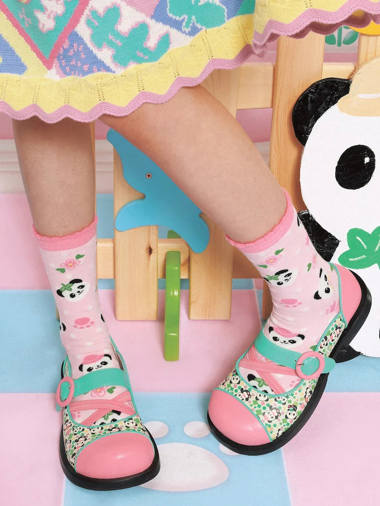 Cartoon Colorful Panda Mid-calf Socks Set- Outfits Aesthetic