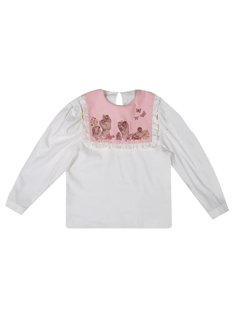 Eerie Frill Lace Girly Blouse