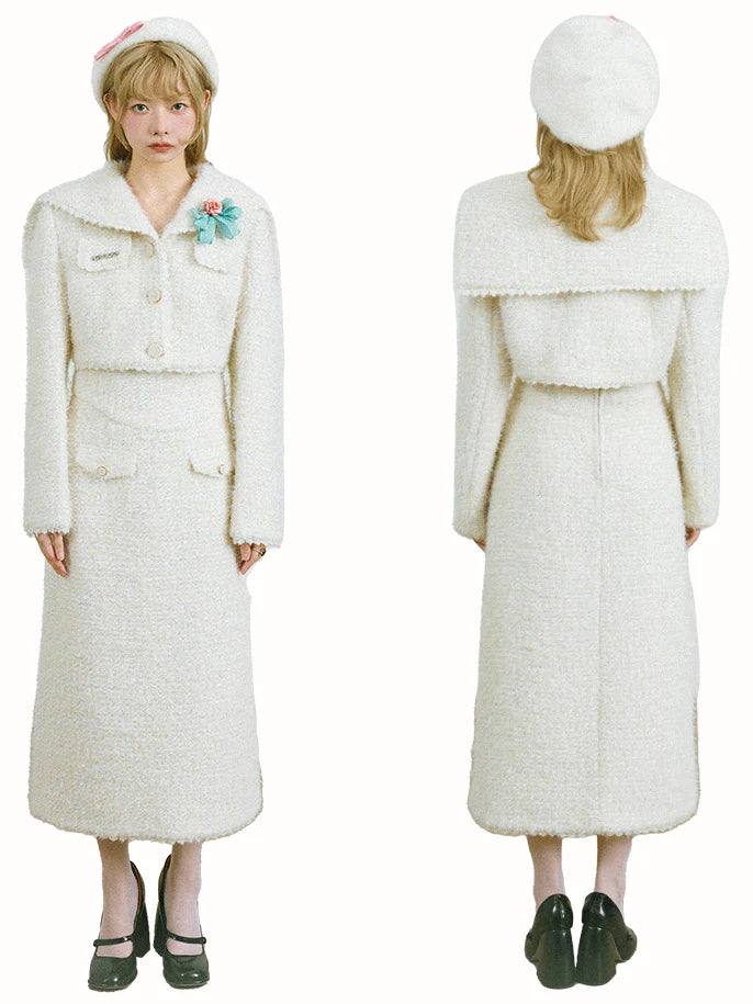 Wool Fragrance Short Jacket & Skirt