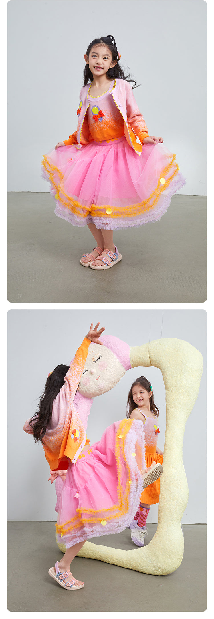 pocoblush Original Design Dreamy Tulle Half Skirt, 2024 Spring/Summer Collection for Girls, Princess Mesh Skirt