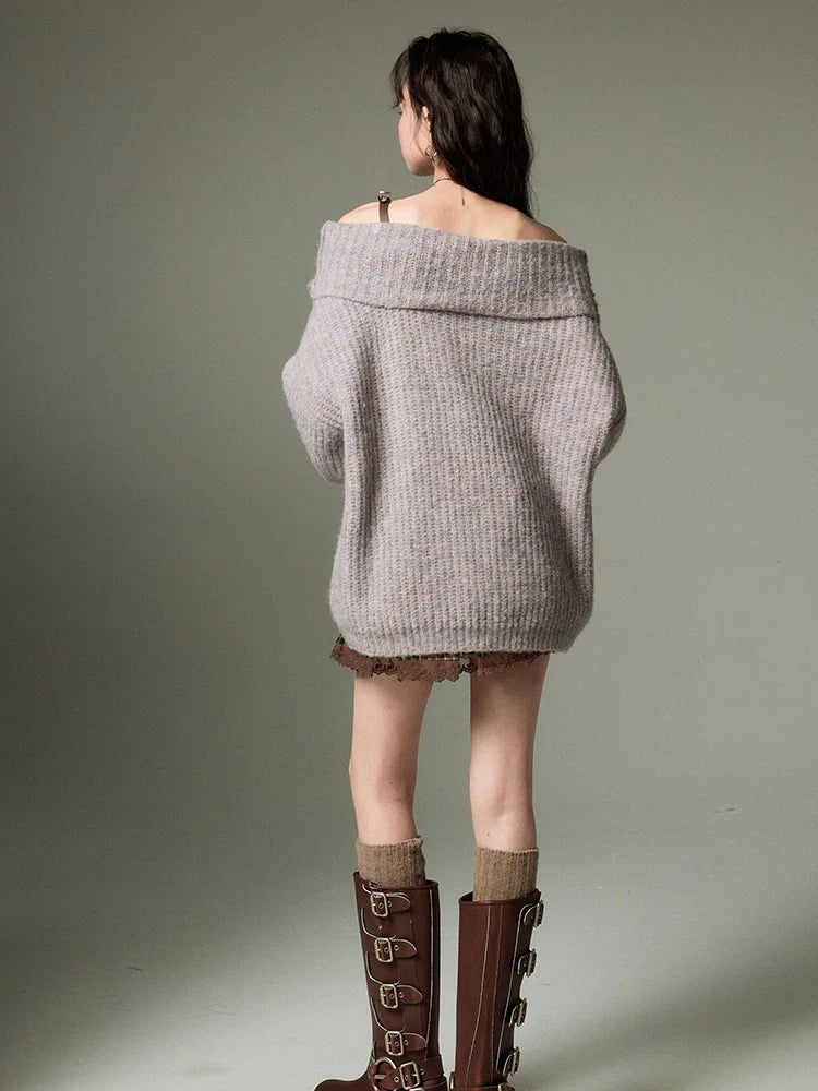 One-Shoulder Strap Loose Sweater