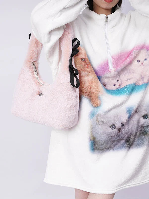 Y2K One-Shoulder Fur Bag